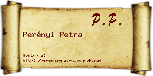 Perényi Petra névjegykártya