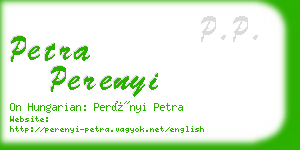 petra perenyi business card